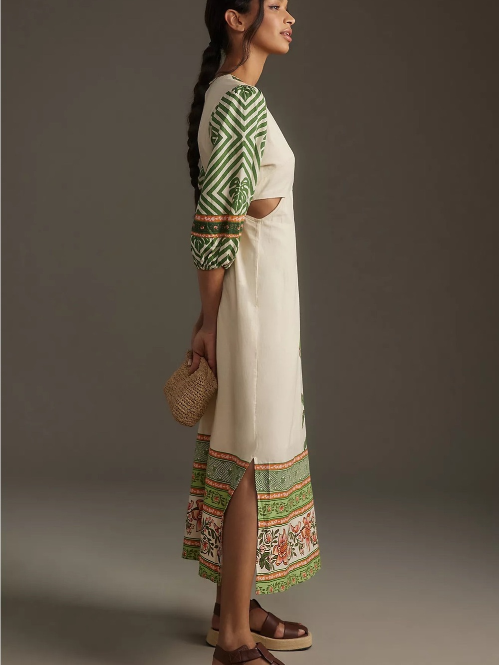 Farm Rio x Anthropologie STUNNING Palm V-Neck Midi Dress Large - Picture 3 of 4